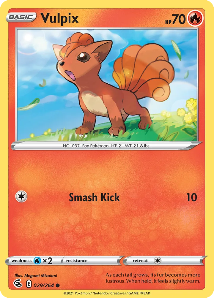 Sword & Shield—Fusion Strike 英語版 Vulpix 29 カード表面