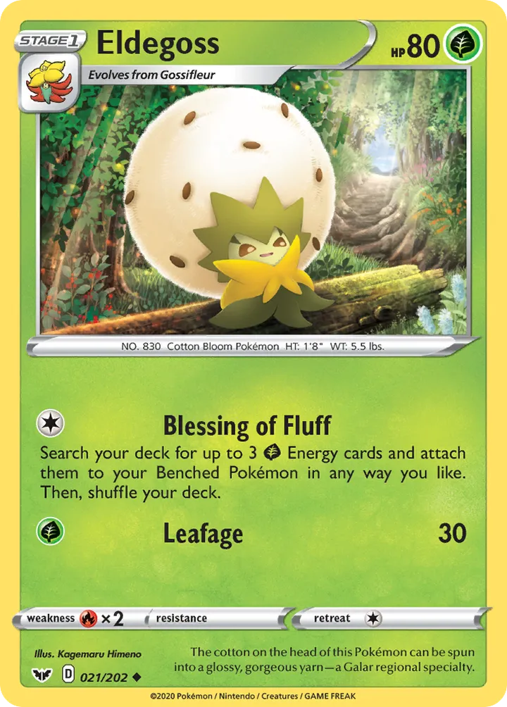 Front of Eldegoss 21, Sword & Shield English
