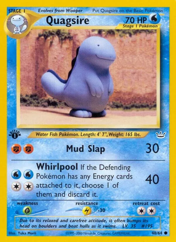 Neo Revelation 영어판 Quagsire 48 카드 앞면
