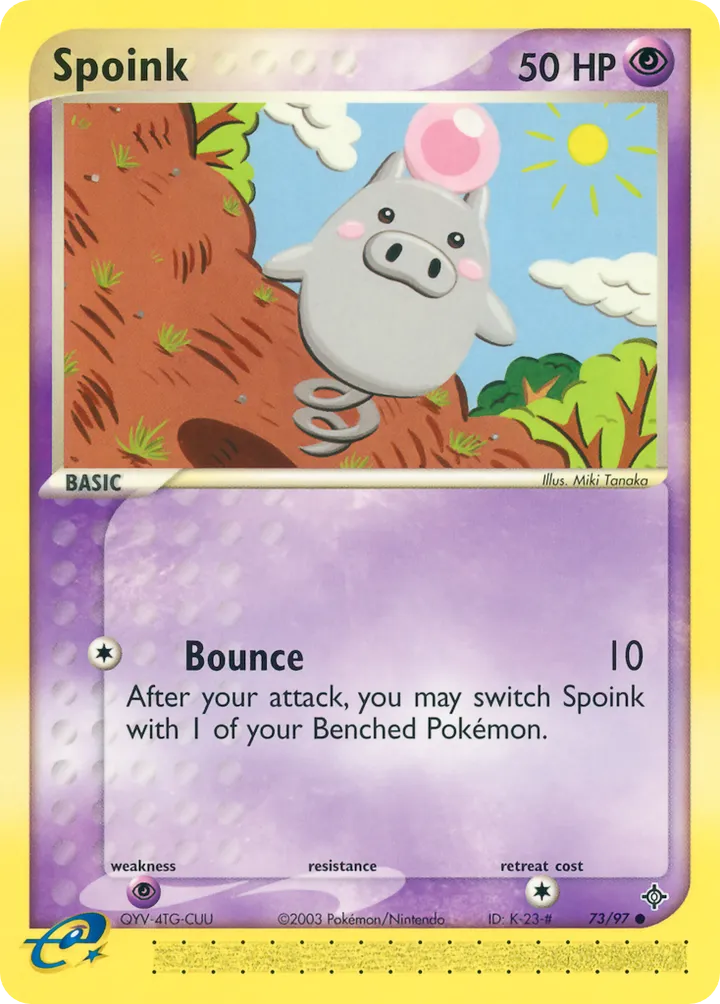 EX Dragon 영어판 Spoink 73 카드 앞면