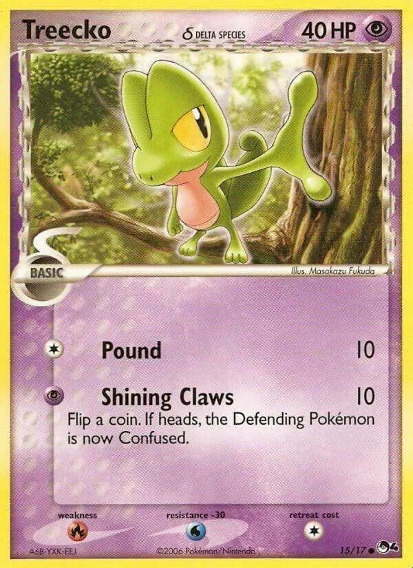 POP Series 4 영어판 Treecko δ 15 카드 앞면
