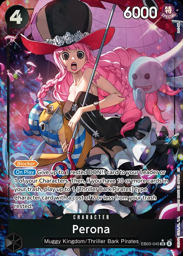 One Piece Heroines Edition 英語版 Perona EB03-045 · パラレル カード表面