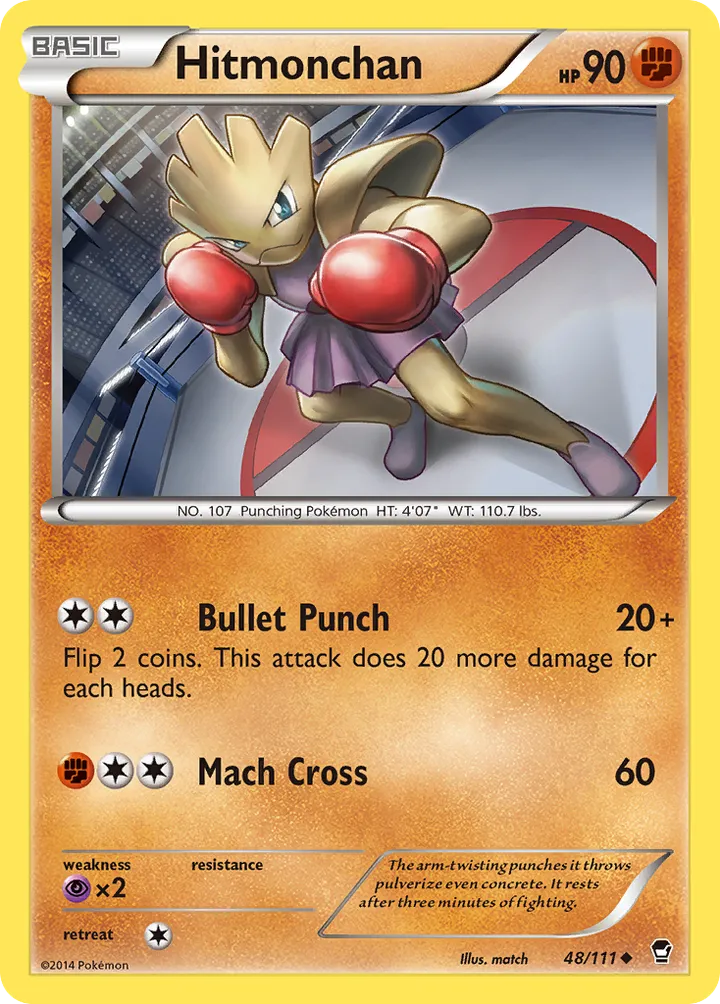 XY—Furious Fists 英語版 Hitmonchan 48 カード表面
