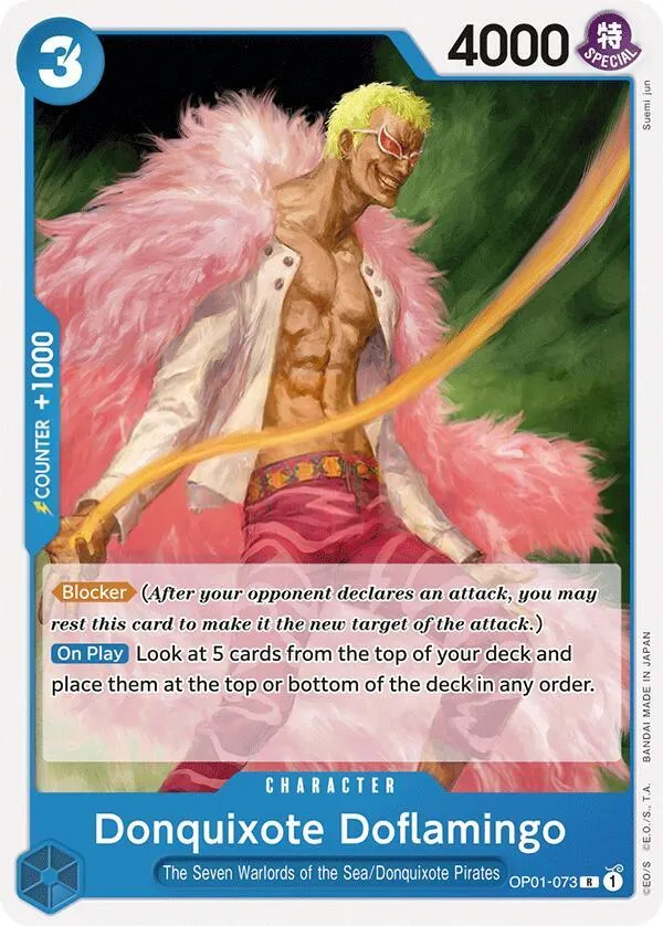 Romance Dawn 英語版 Donquixote Doflamingo OP01-073 · 再録 カード表面