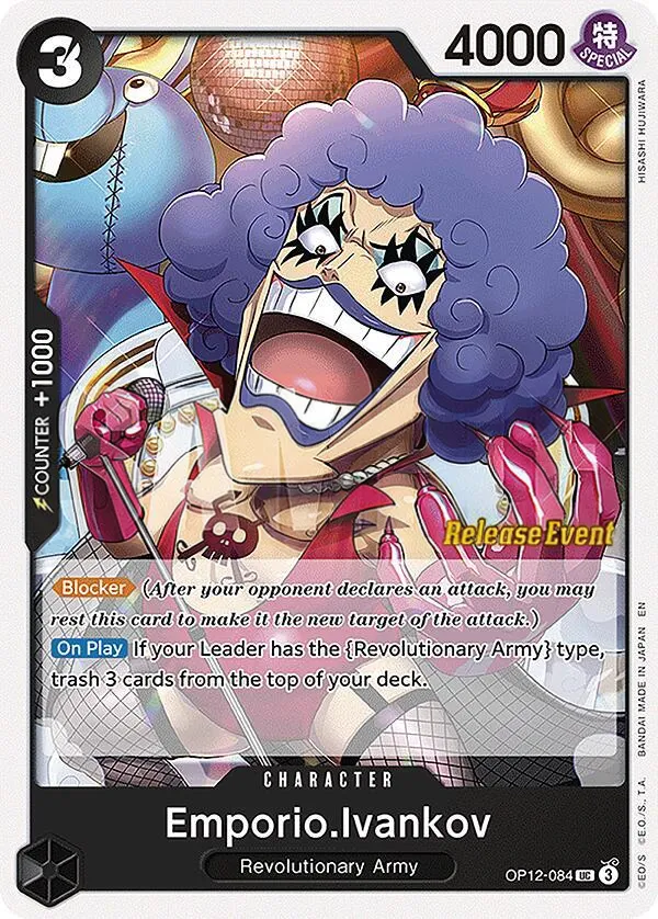 Legacy of the Master 영어판 Emporio.Ivankov OP12-084 · 세트 출시 행사 카드 앞면