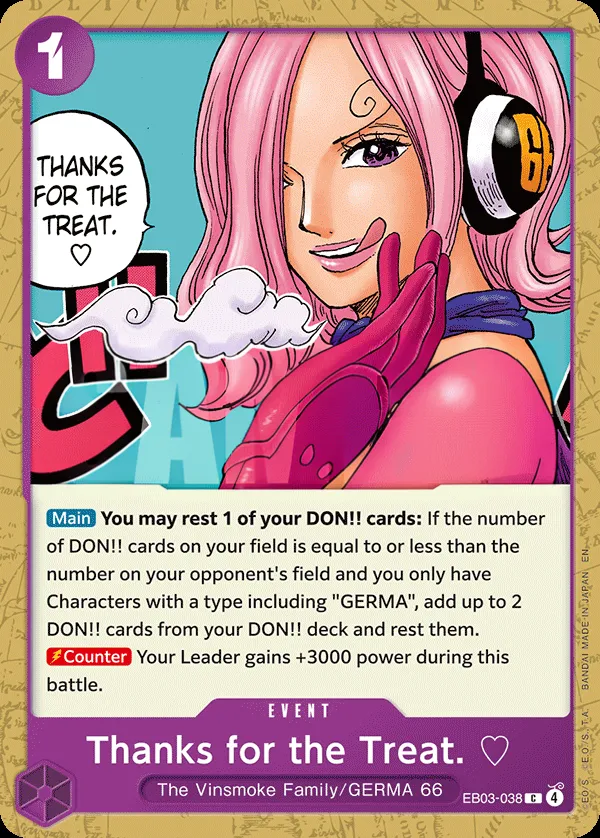 One Piece Heroines Edition 영어판 Thanks for the Treat. EB03-038 카드 앞면