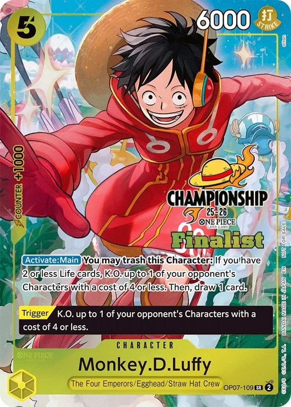 500 Years in the Future 英語版 Monkey.D.Luffy OP07-109 · チャンピオンシップ ファイナリスト カード表面