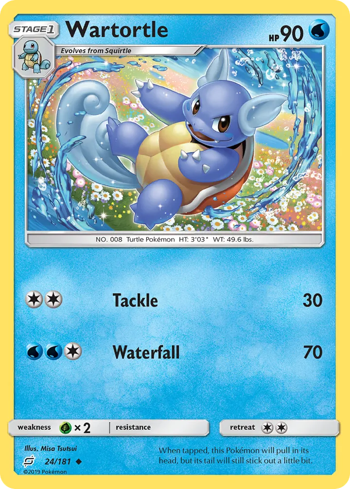 Sun & Moon—Team Up 英語版 Wartortle 24 カード表面