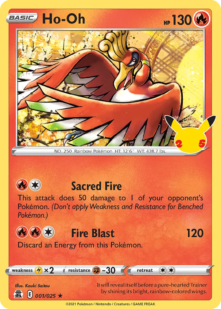 Celebrations 영어판 Ho-Oh 1 카드 앞면