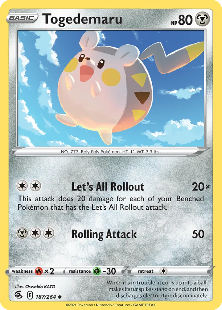 Sword & Shield—Fusion Strike 英語版 Togedemaru 187 カード表面