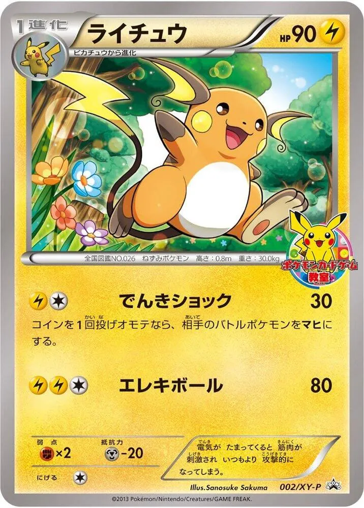 XY-Pプロモーションカード 일본판 ライチュウ 2 카드 앞면