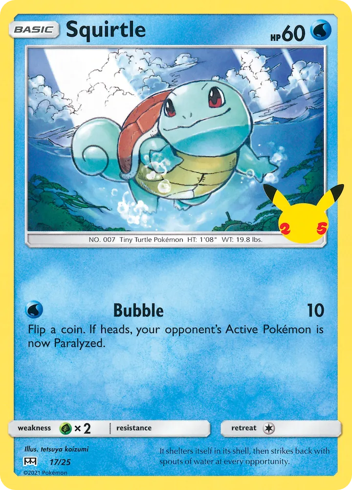 McDonald's Collection 2021 영어판 Squirtle 17 카드 앞면
