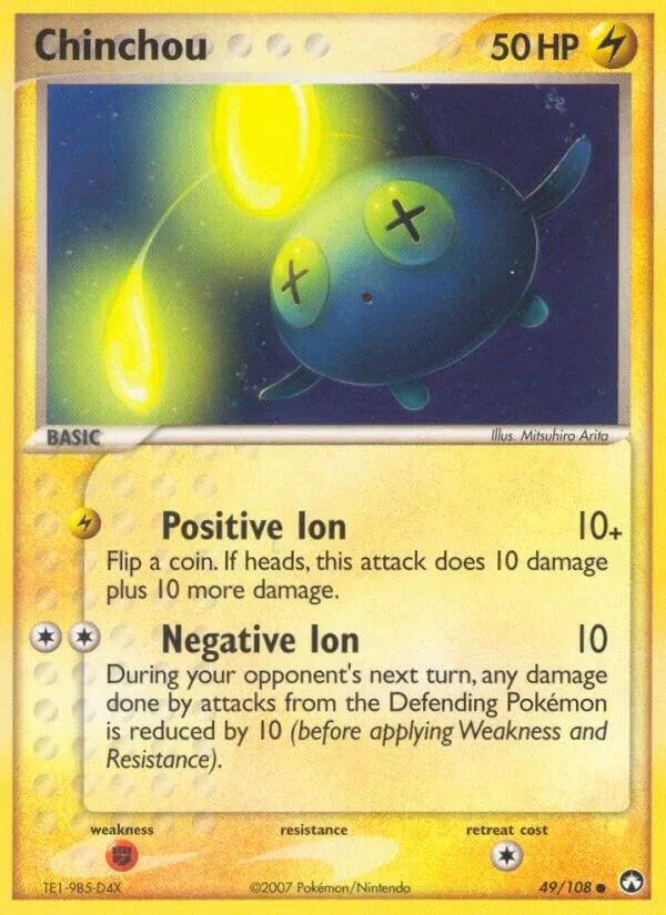 EX Power Keepers 영어판 Chinchou 49 카드 앞면