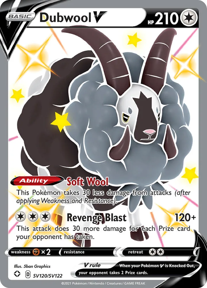 Shining Fates 영어판 Dubwool V SV120 카드 앞면