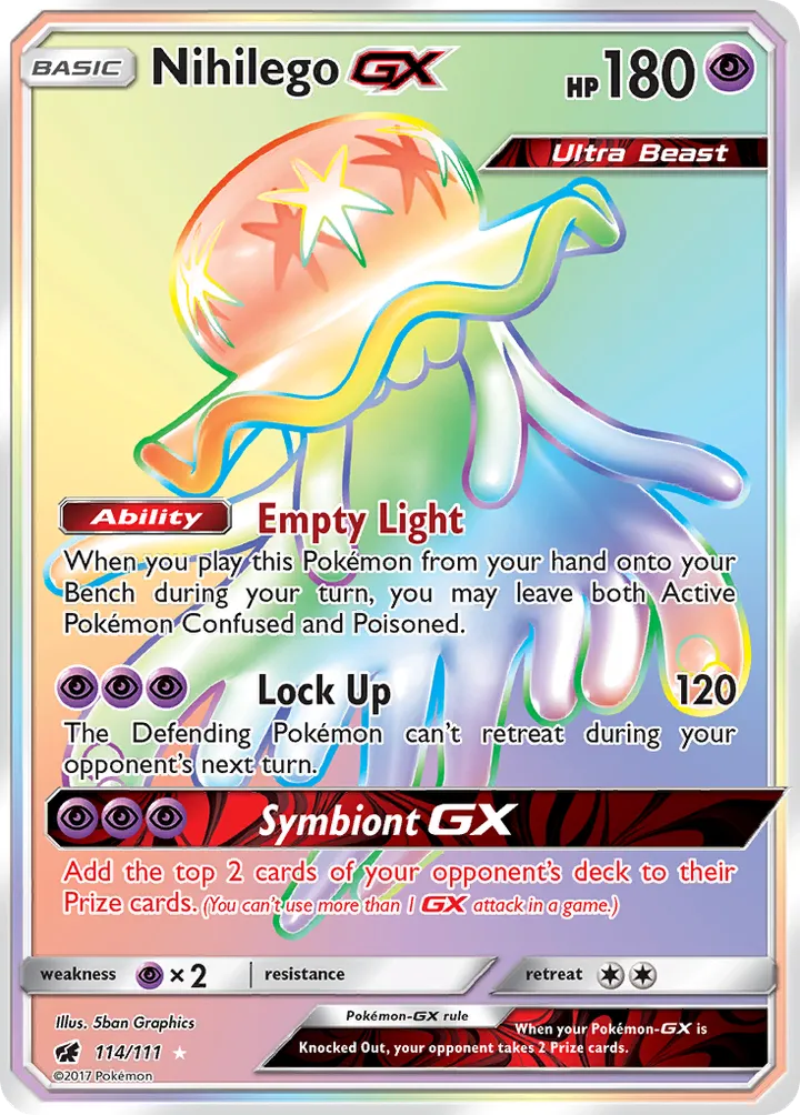 Sun & Moon—Crimson Invasion 英語版 Nihilego-GX 114 カード表面