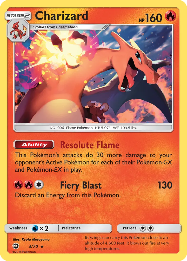Dragon Majesty 영어판 Charizard 3 카드 앞면