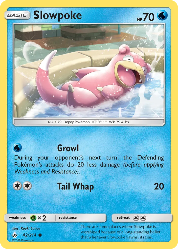 Sun & Moon—Unbroken Bonds 영어판 Slowpoke 42 카드 앞면