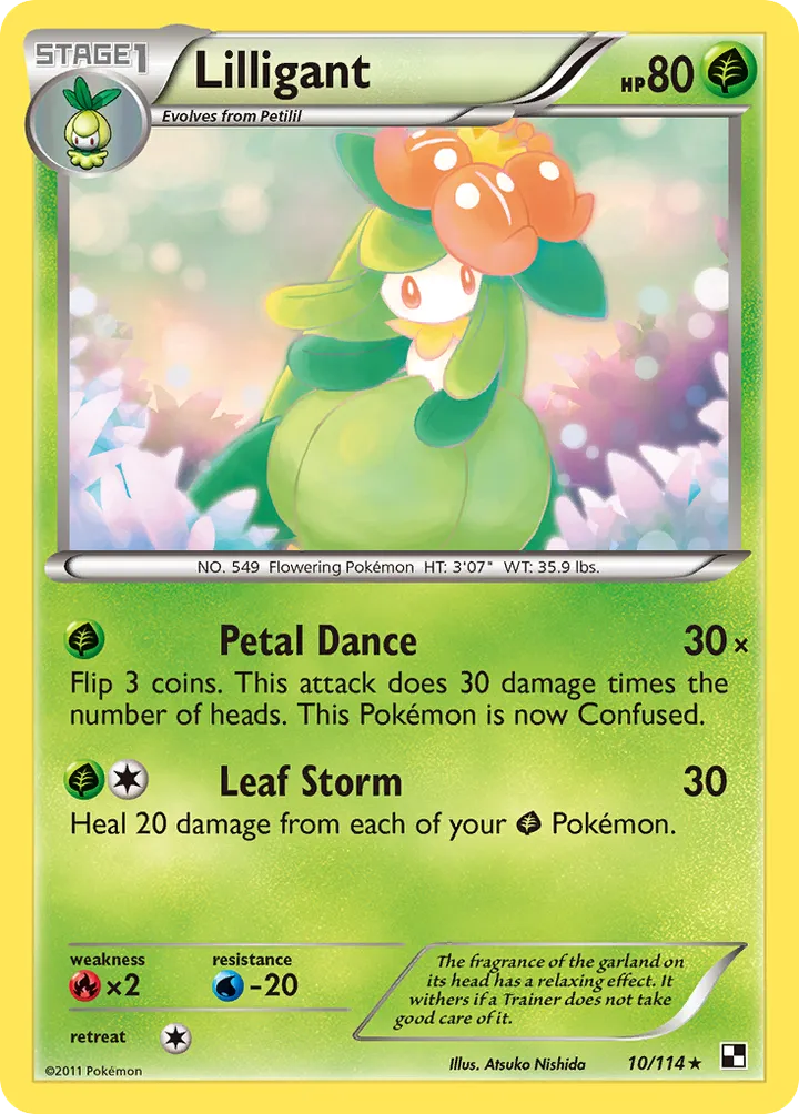 Black & White 영어판 Lilligant 10 카드 앞면