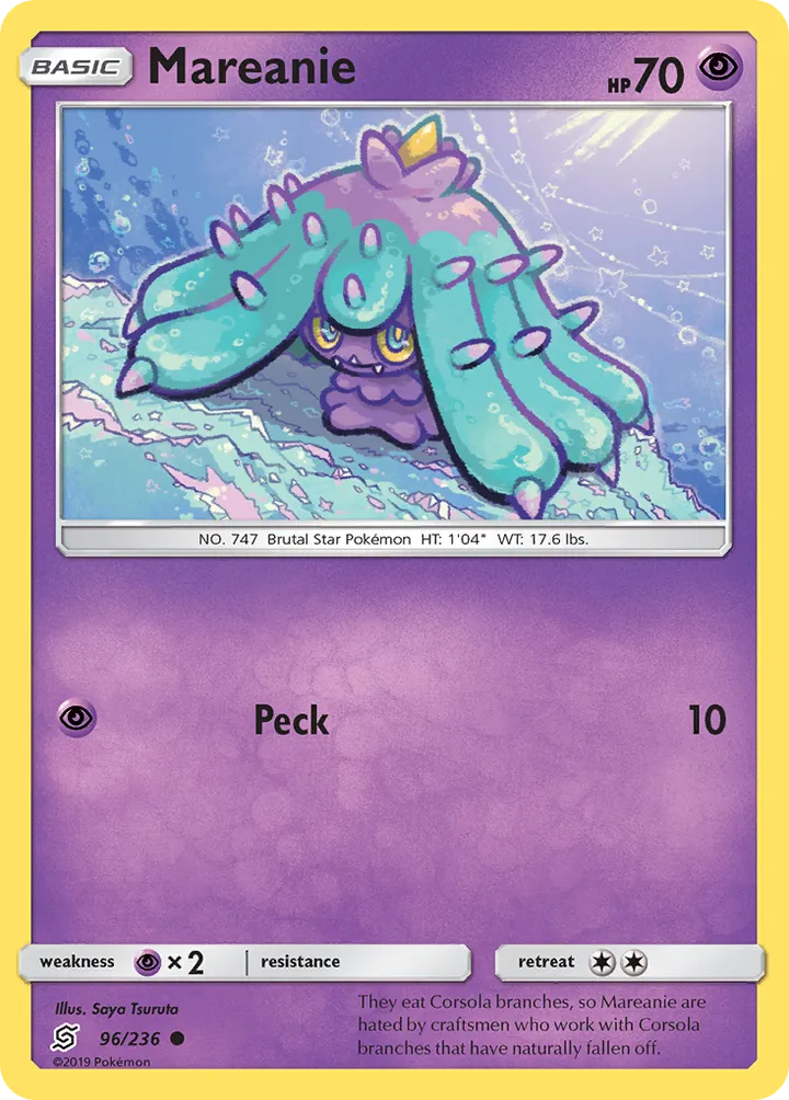 Sun & Moon—Unified Minds 영어판 Mareanie 96 카드 앞면
