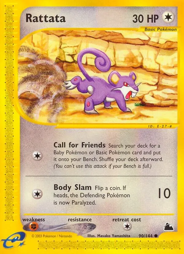 Skyridge 영어판 Rattata 90 카드 앞면