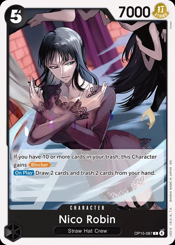 Adventure on Kami's Island 영어판 Nico Robin OP15-087 카드 앞면