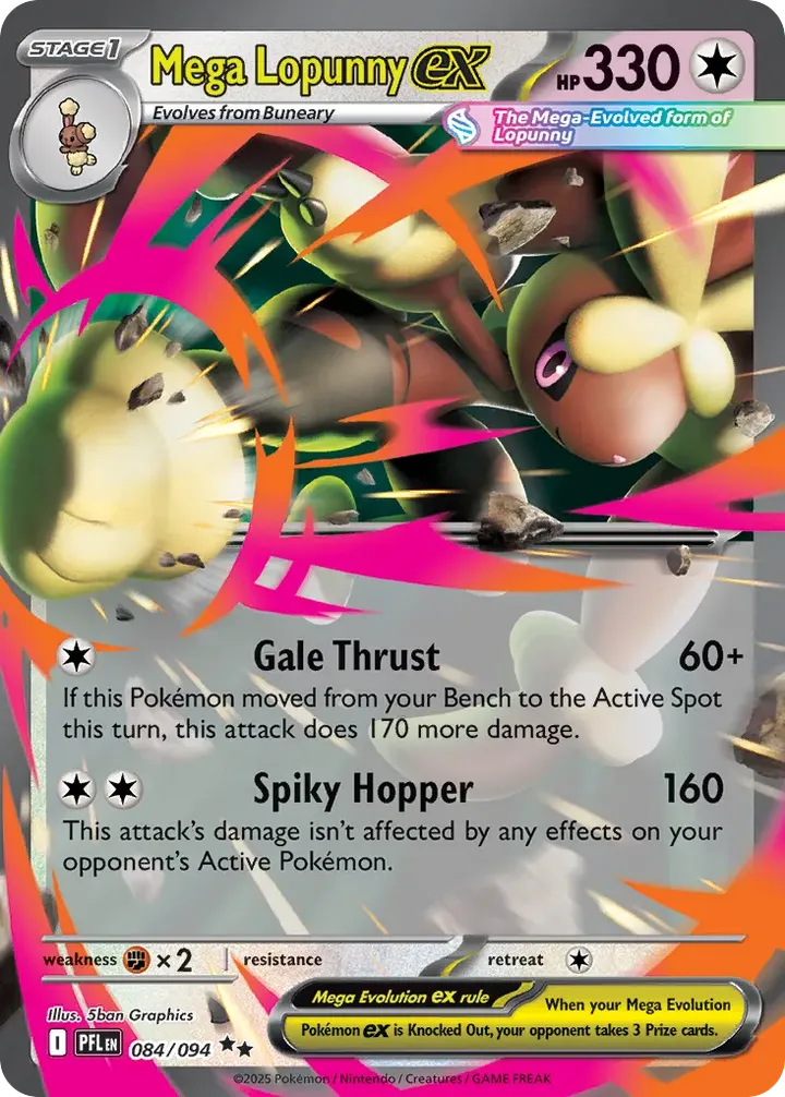 Mega Evolution—Phantasmal Flames 영어판 Mega Lopunny ex 84 카드 앞면