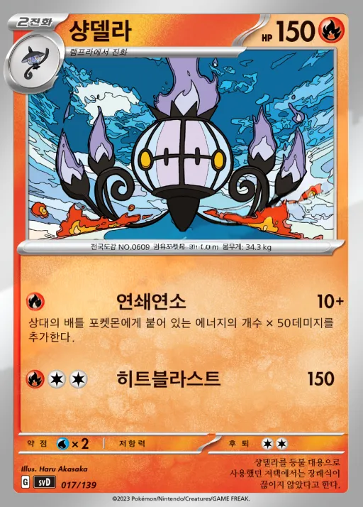 Front of 샹델라 17, 스칼렛&바이올렛 ex 스타트 덱 8종 Korean