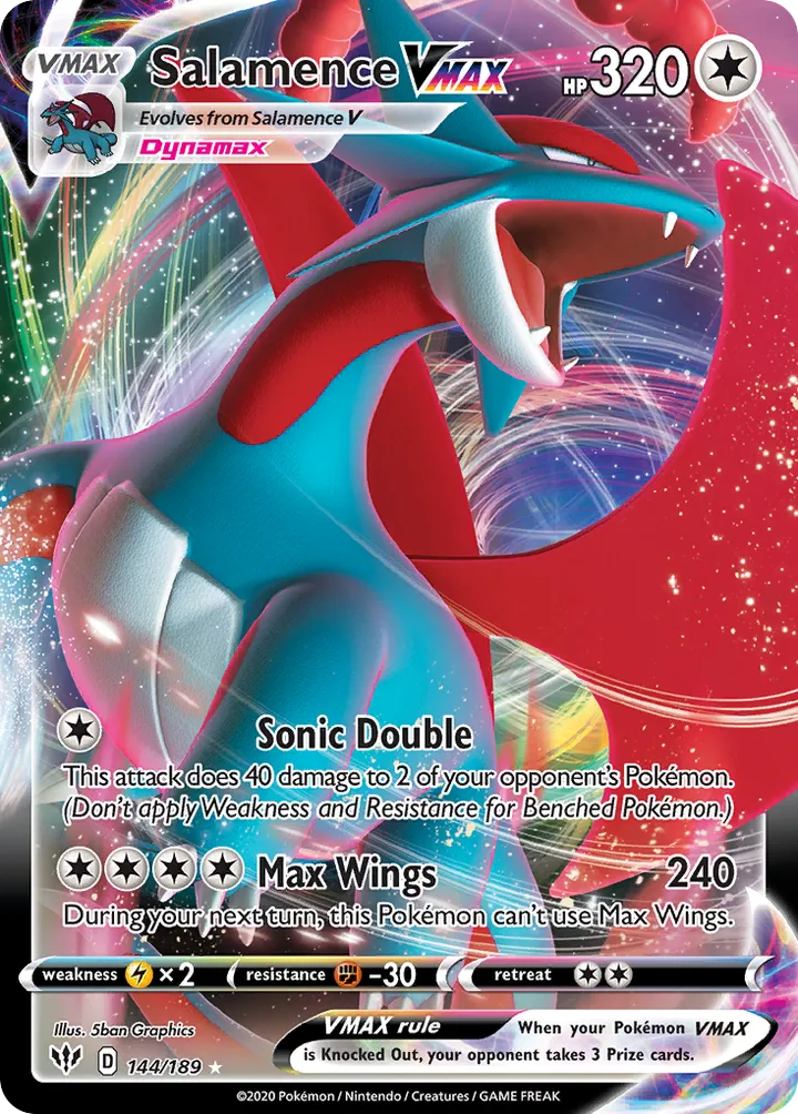 Sword & Shield—Darkness Ablaze 英語版 Salamence VMAX 144 カード表面