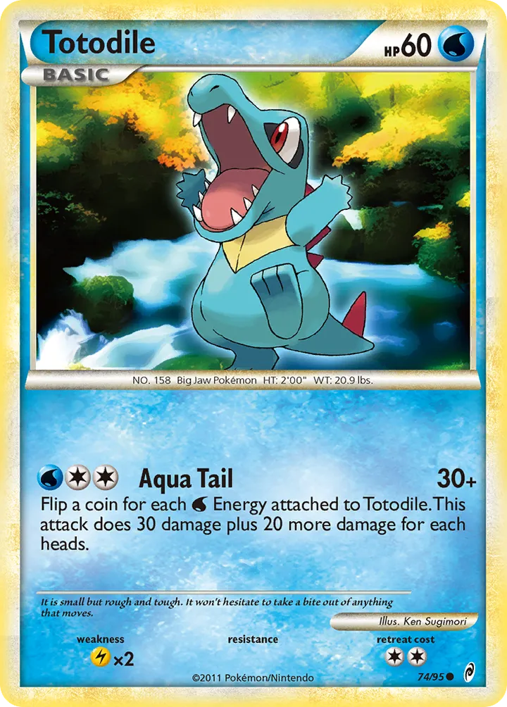 Pokémon TCG: Call of Legends 영어판 Totodile 74 카드 앞면