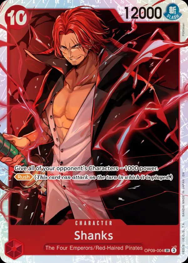 Emperors in the New World 영어판 Shanks OP09-004 · 재록 카드 앞면