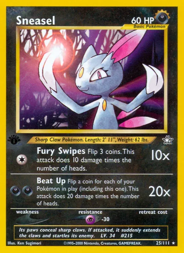 Neo Genesis 英語版 Sneasel 25 カード表面