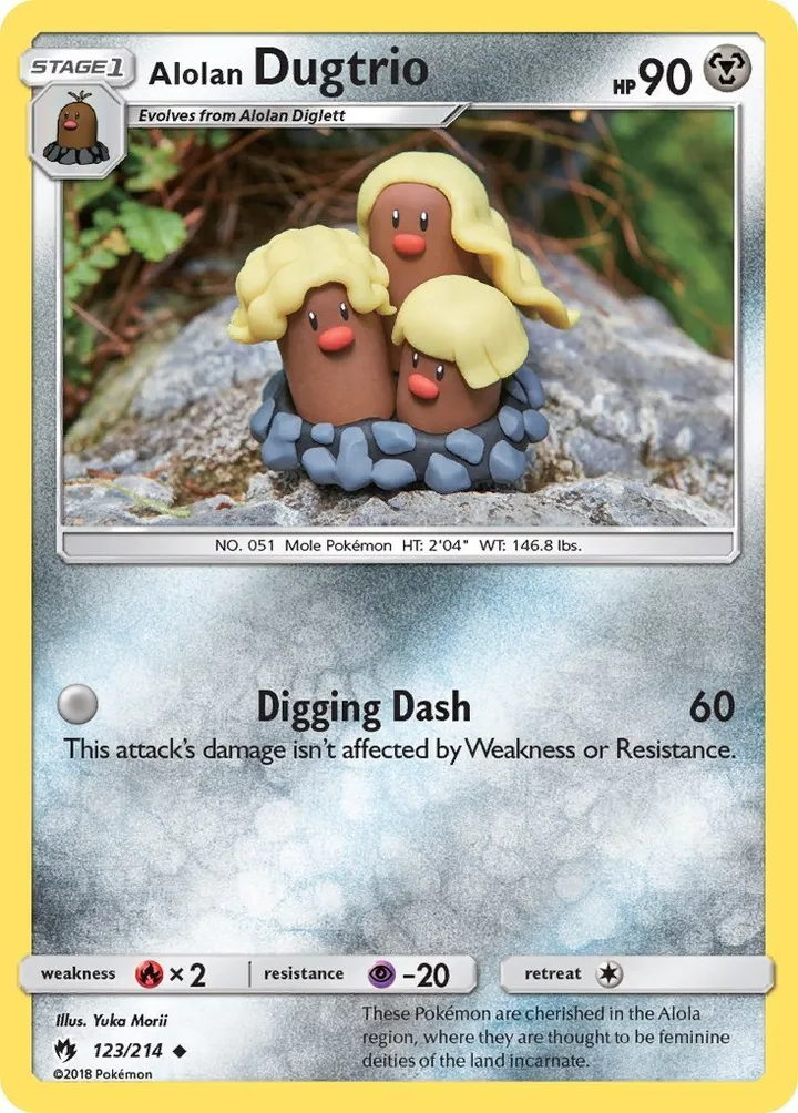 Sun & Moon—Lost Thunder 영어판 Alolan Dugtrio 123 카드 앞면