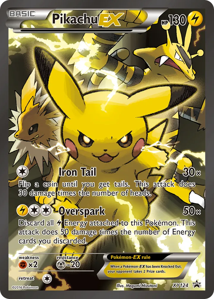XY Black Star Promos 英語版 Pikachu-EX XY124 カード表面