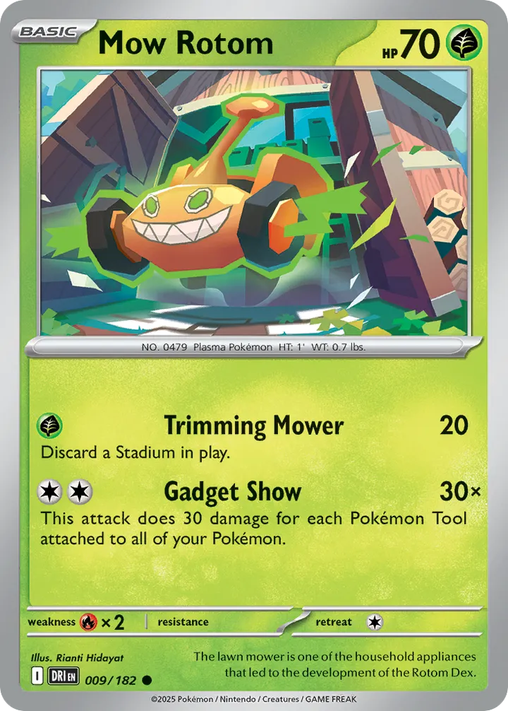 Scarlet & Violet—Destined Rivals 영어판 Mow Rotom 9 카드 앞면