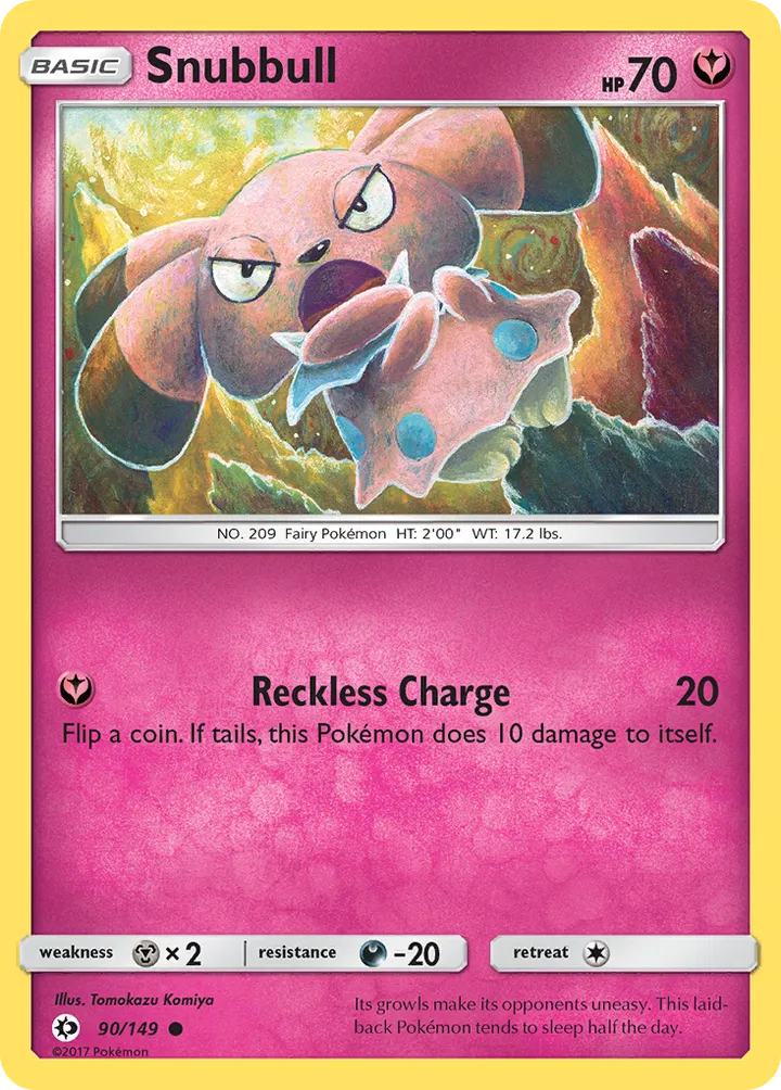 Sun & Moon 英語版 Snubbull 90 カード表面