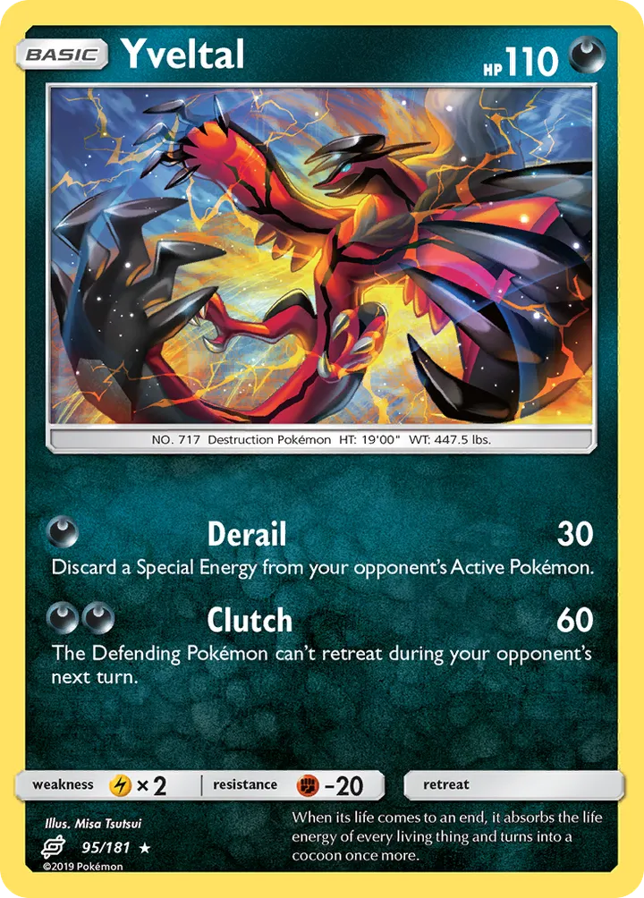 Sun & Moon—Team Up 영어판 Yveltal 95 카드 앞면