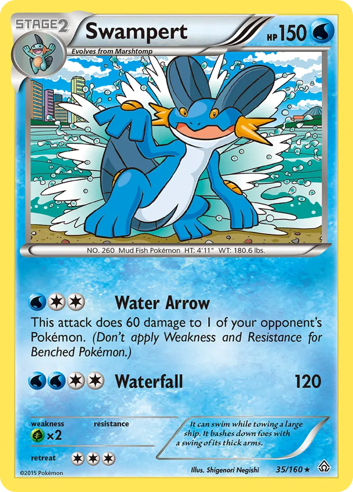 XY—Primal Clash 영어판 Swampert 35 카드 앞면