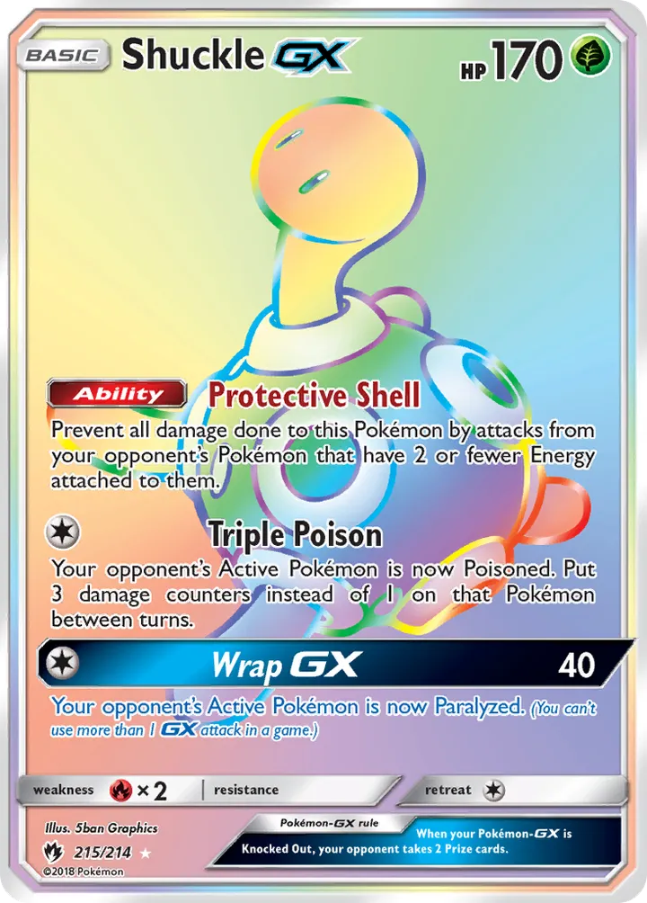 Sun & Moon—Lost Thunder 영어판 Shuckle-GX 215 카드 앞면
