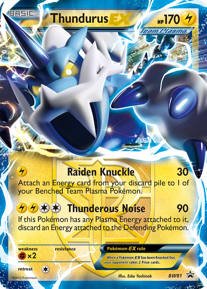BW Black Star Promos 英語版 Thundurus-EX BW81 カード表面