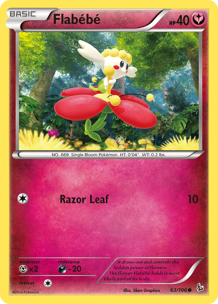 XY—Flashfire 英語版 Flabébé 63 カード表面