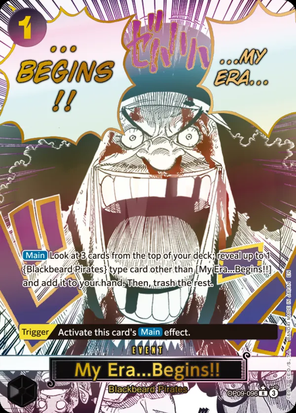 Emperors in the New World 英語版 My Era...Begins!! OP09-096 · パラレル カード表面