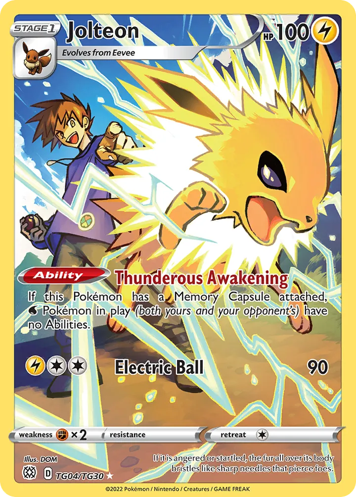 Sword & Shield—Brilliant Stars 英語版 Jolteon TG04 カード表面