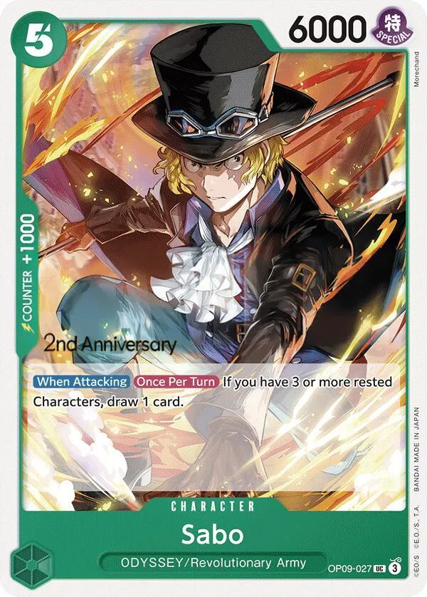 Emperors in the New World 영어판 Sabo OP09-027 · 기념 대회 카드 앞면