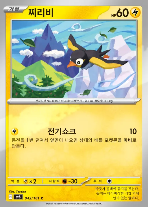 변환의 가면 韓国語版 찌리비 43 カード表面