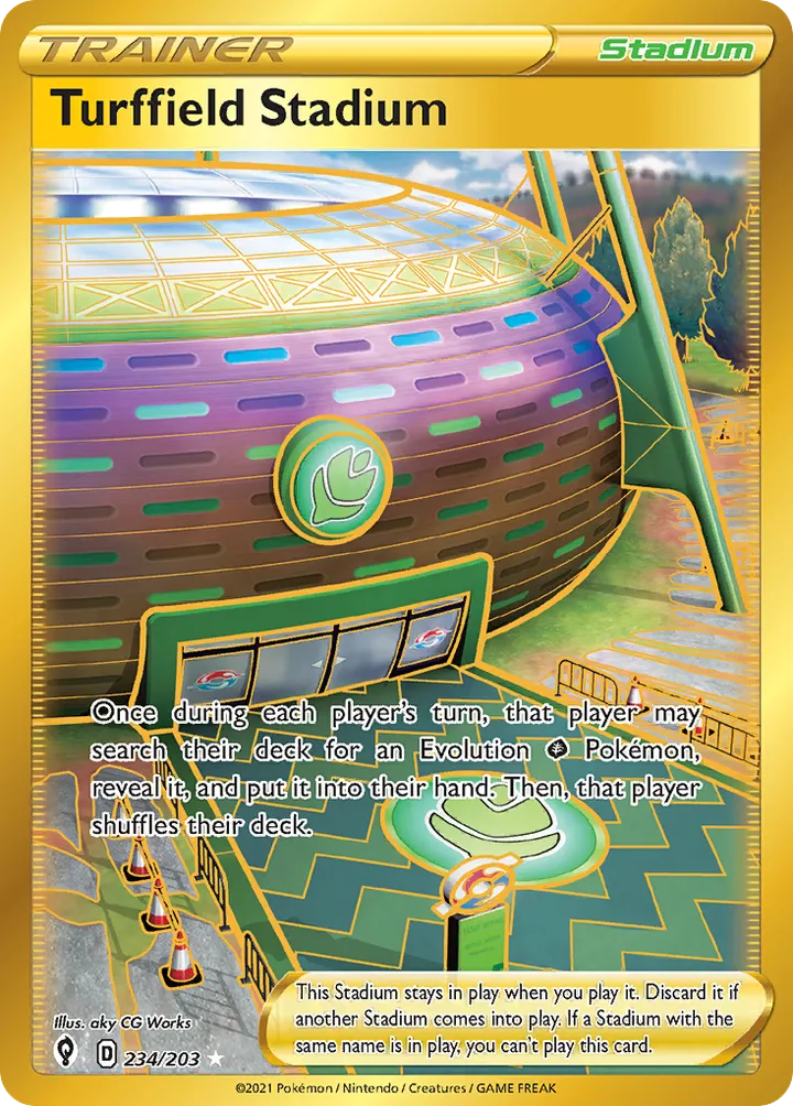 Sword & Shield—Evolving Skies 영어판 Turffield Stadium 234 카드 앞면