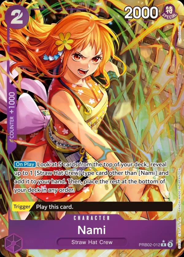One Piece Card The Best vol.2 영어판 Nami PRB02-012 · 패럴렐 카드 앞면