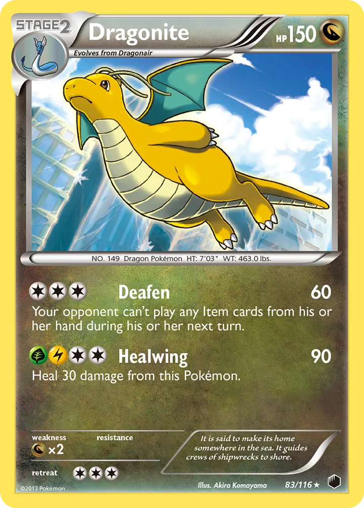 Black & White—Plasma Freeze 영어판 Dragonite 83 카드 앞면
