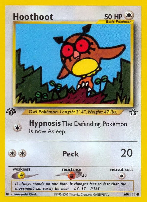 Front of Hoothoot 60, Neo Genesis English