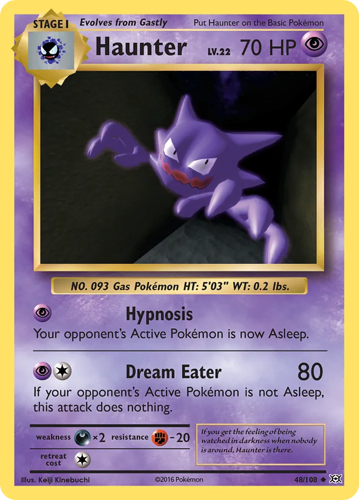 XY—Evolutions 英語版 Haunter 48 カード表面