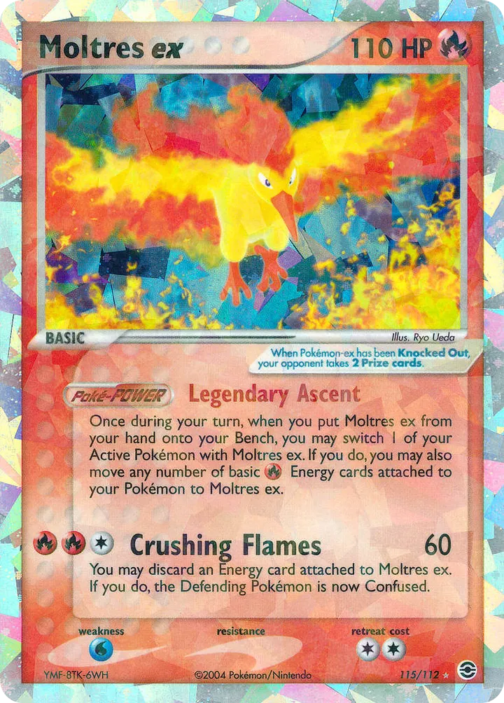 EX FireRed & LeafGreen 영어판 Moltres ex 115 카드 앞면